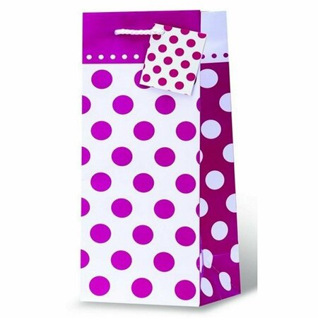 WRAP-ART Polka Dots Bottle Gift Bag Pink 17944